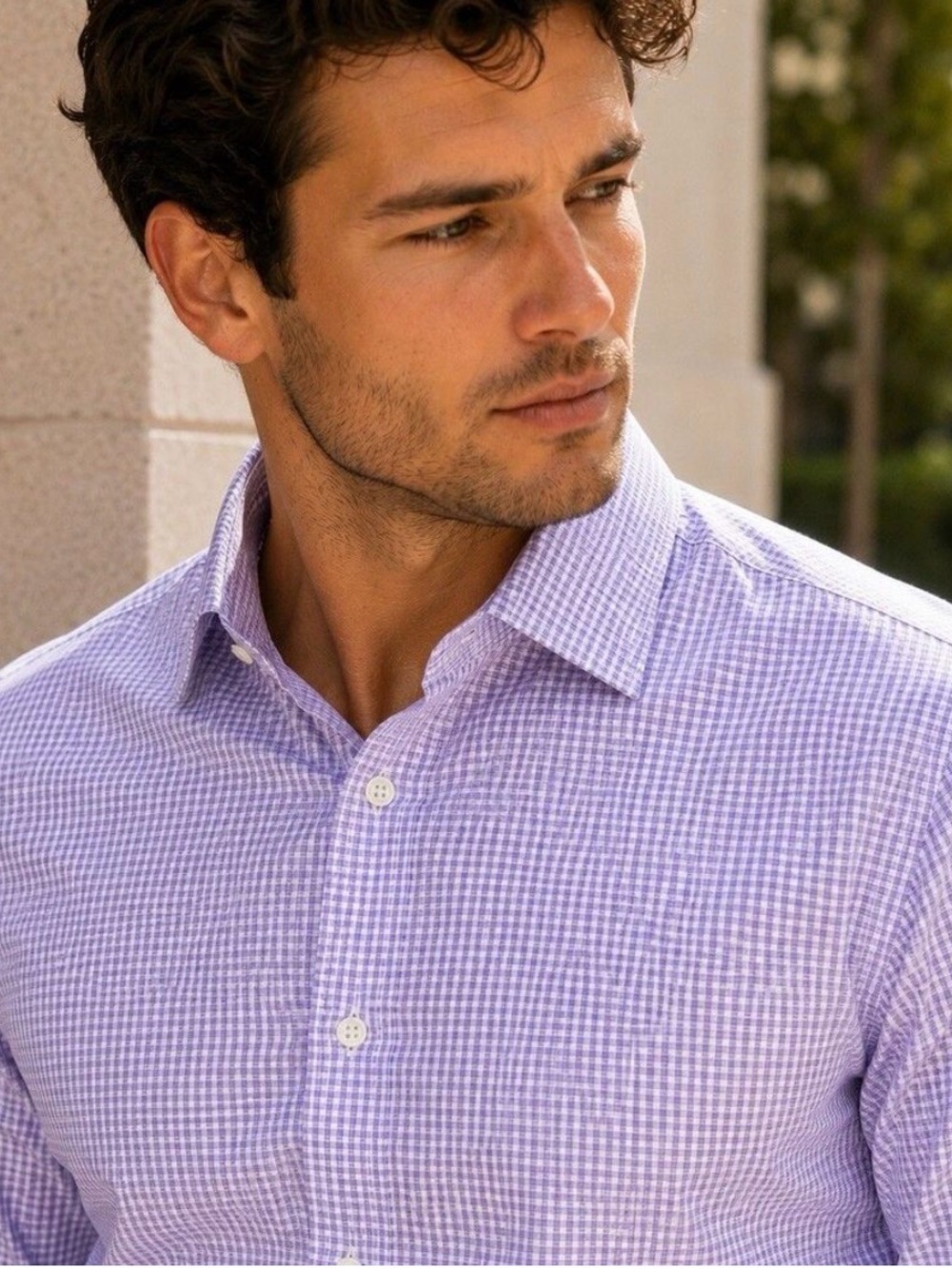 J. Crew Ludlow Men’s 16-33 Slim Dress Shirt Purple Gingham
